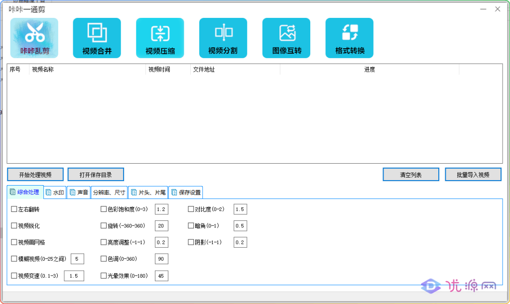 六十四视频批量处理工具，视频批量去重，视频合并等功能 - 优源网-优源网